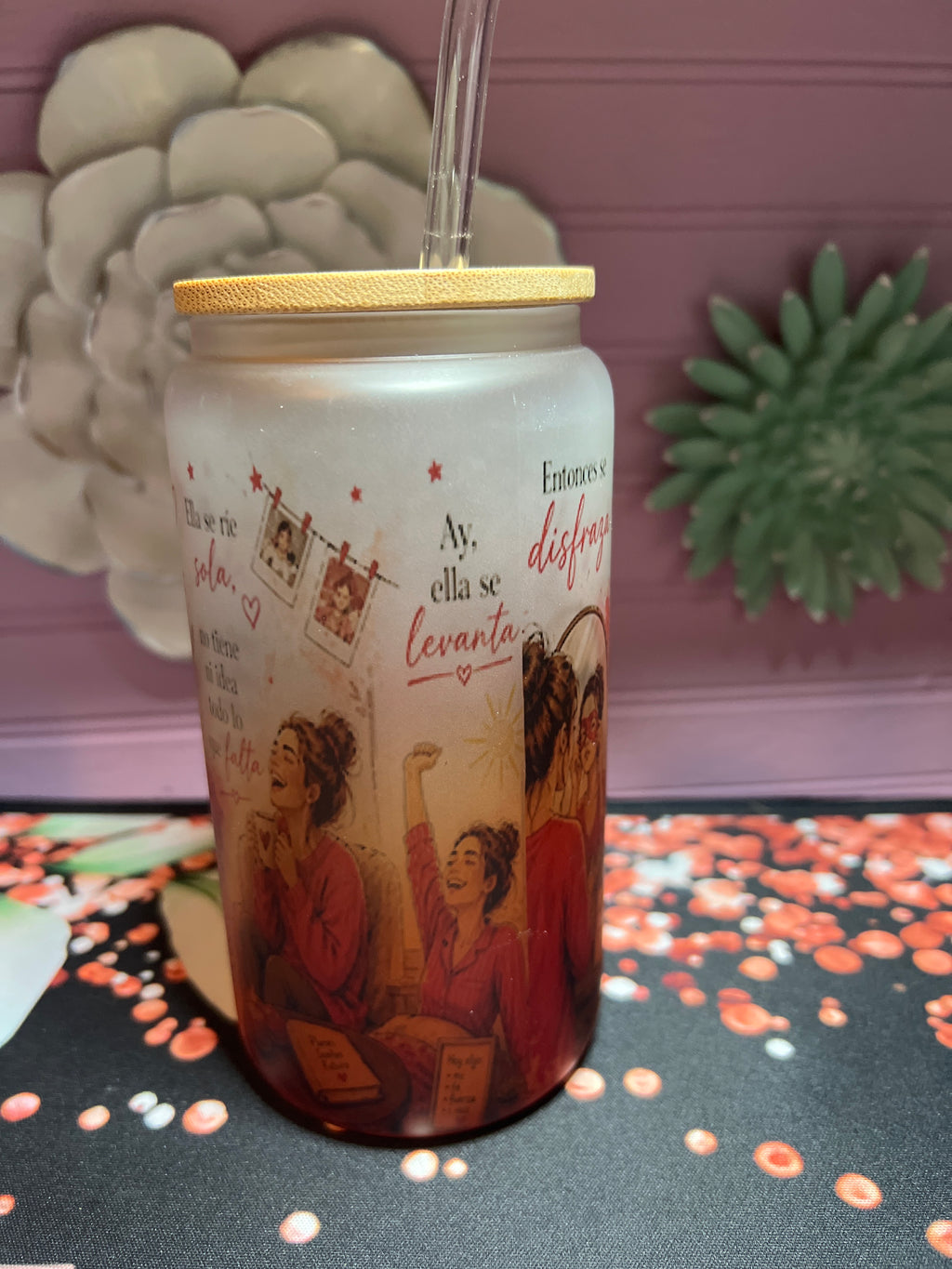 Frosted glass cup 16 oz