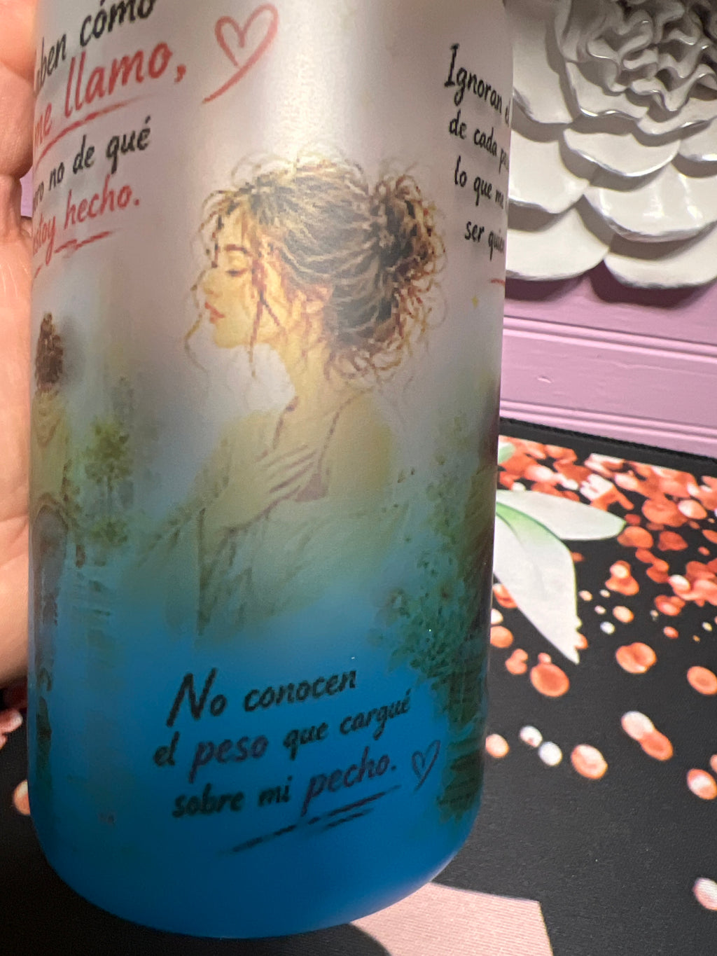 Salí de ahí Frosted glass cup 16 oz
