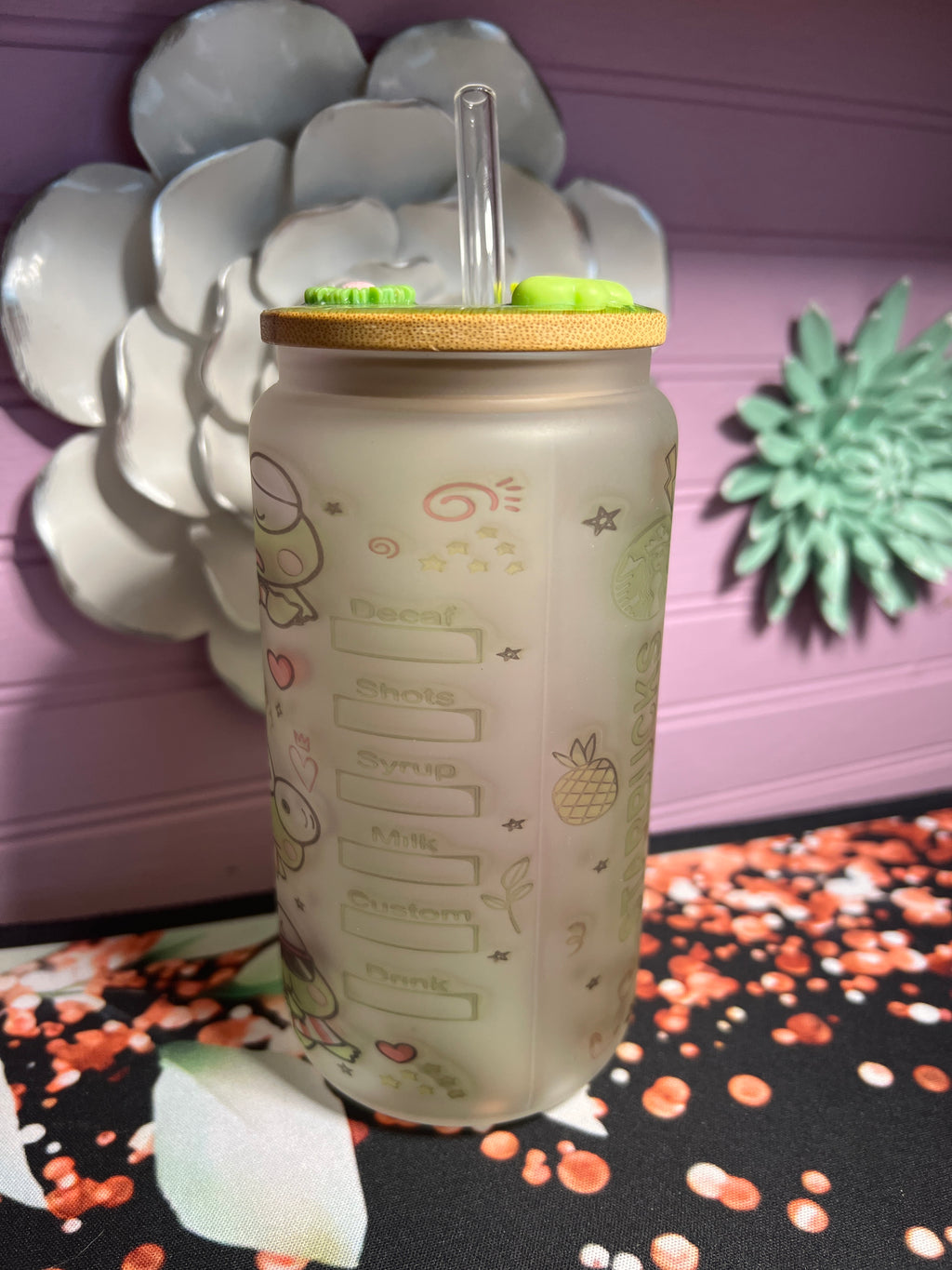 Frosted glass cup 16 oz