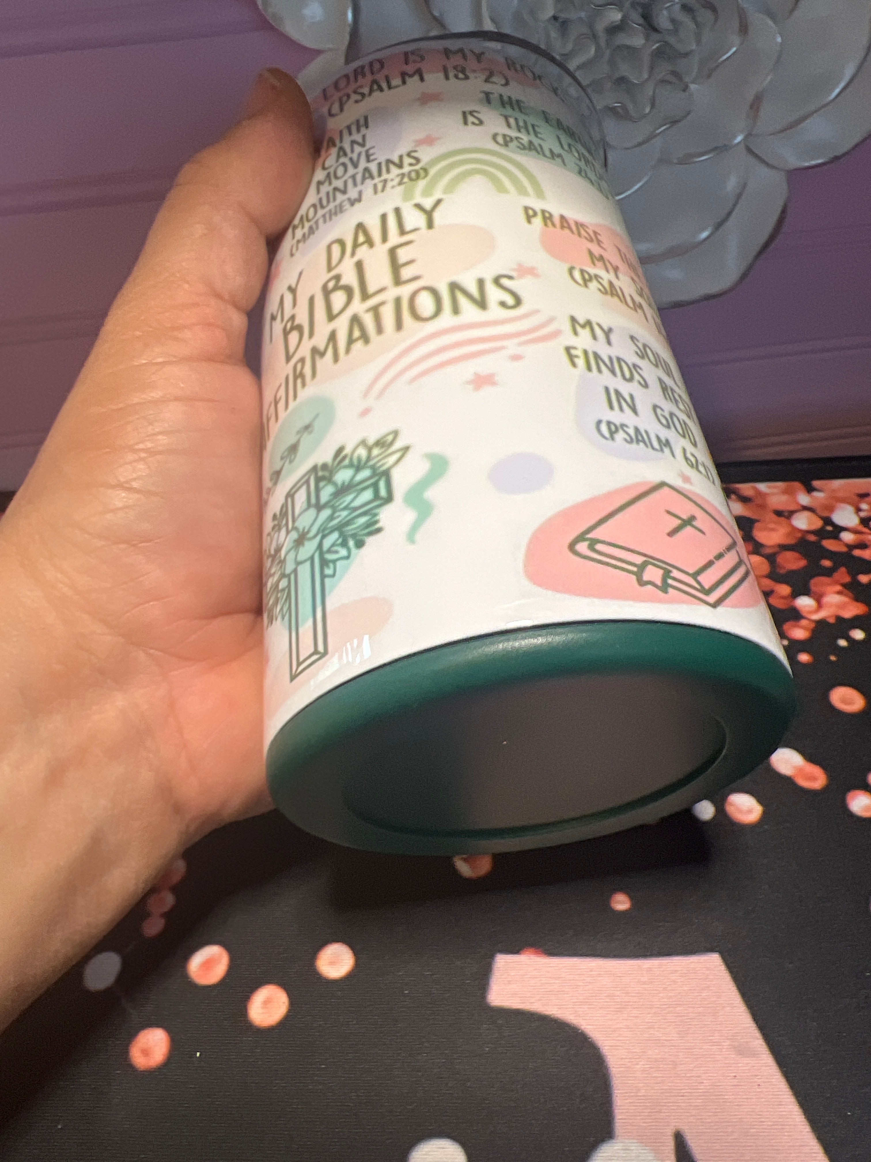My Daily Bible affirmation taza 14 oz