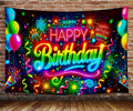 Happy birthday letrero de tela 90”x70”
