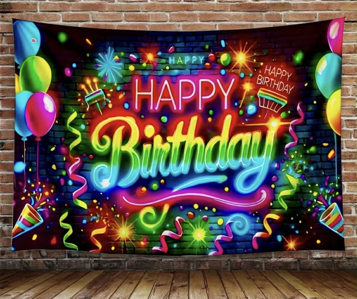 Happy birthday letrero de tela 90”x70”