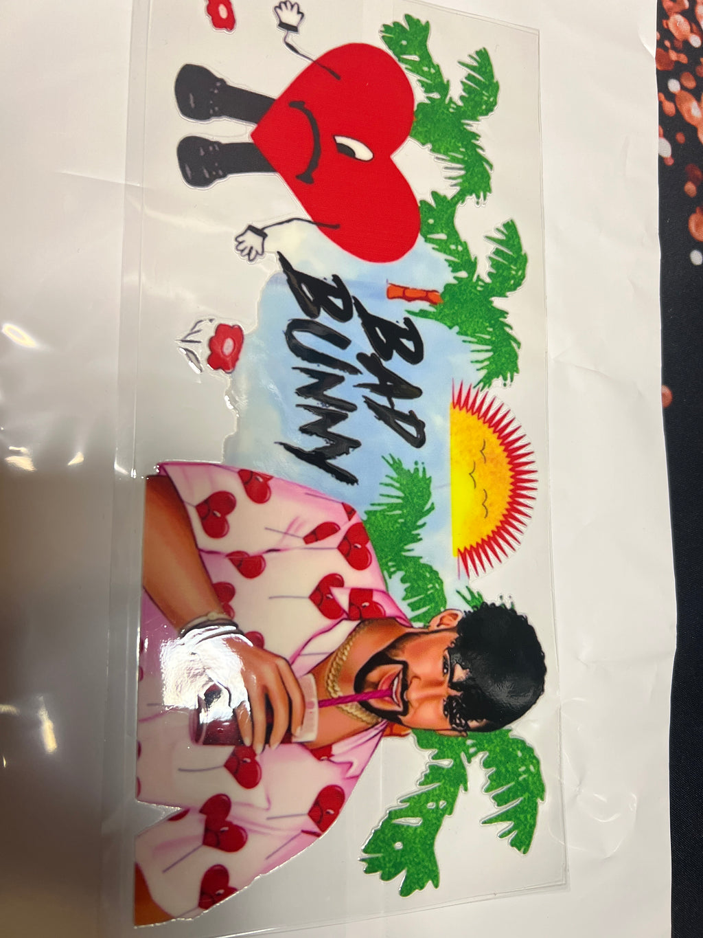 Bad Bunny sticker UV DTF