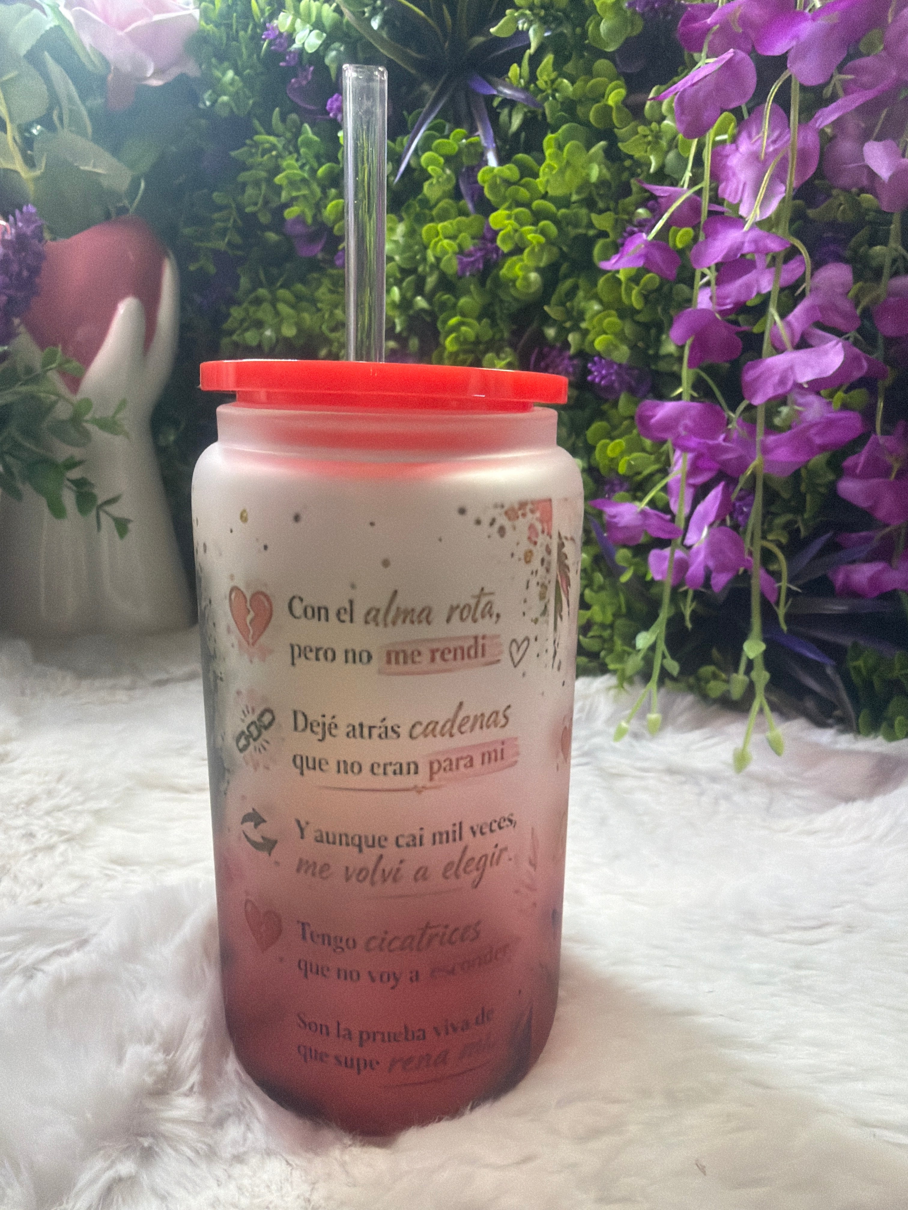 Salí de ahí Frosted glass cup 16 oz