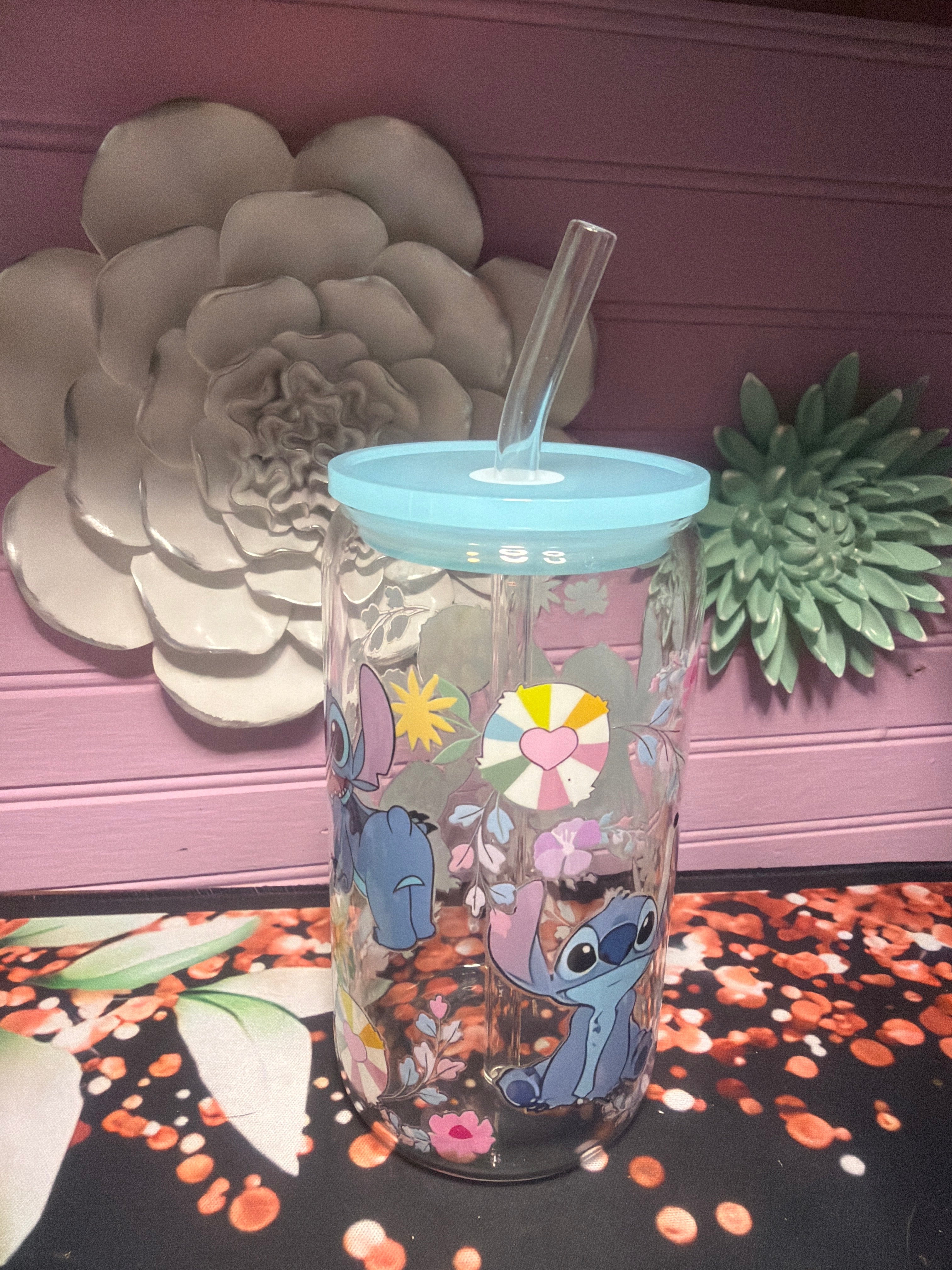 Stitches stickers UV-DTF glass cup 16 oz