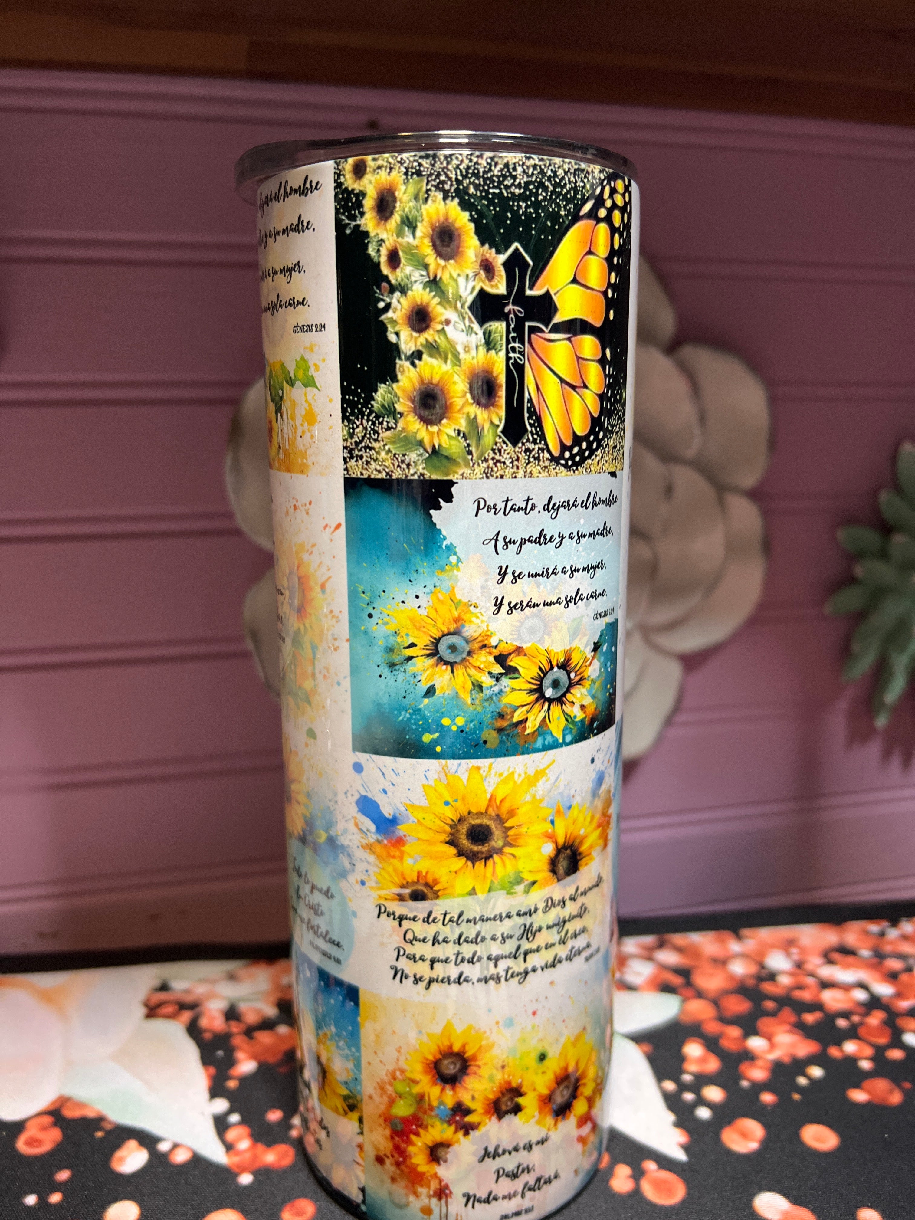 Textos bíblicos tumbler 20 oz