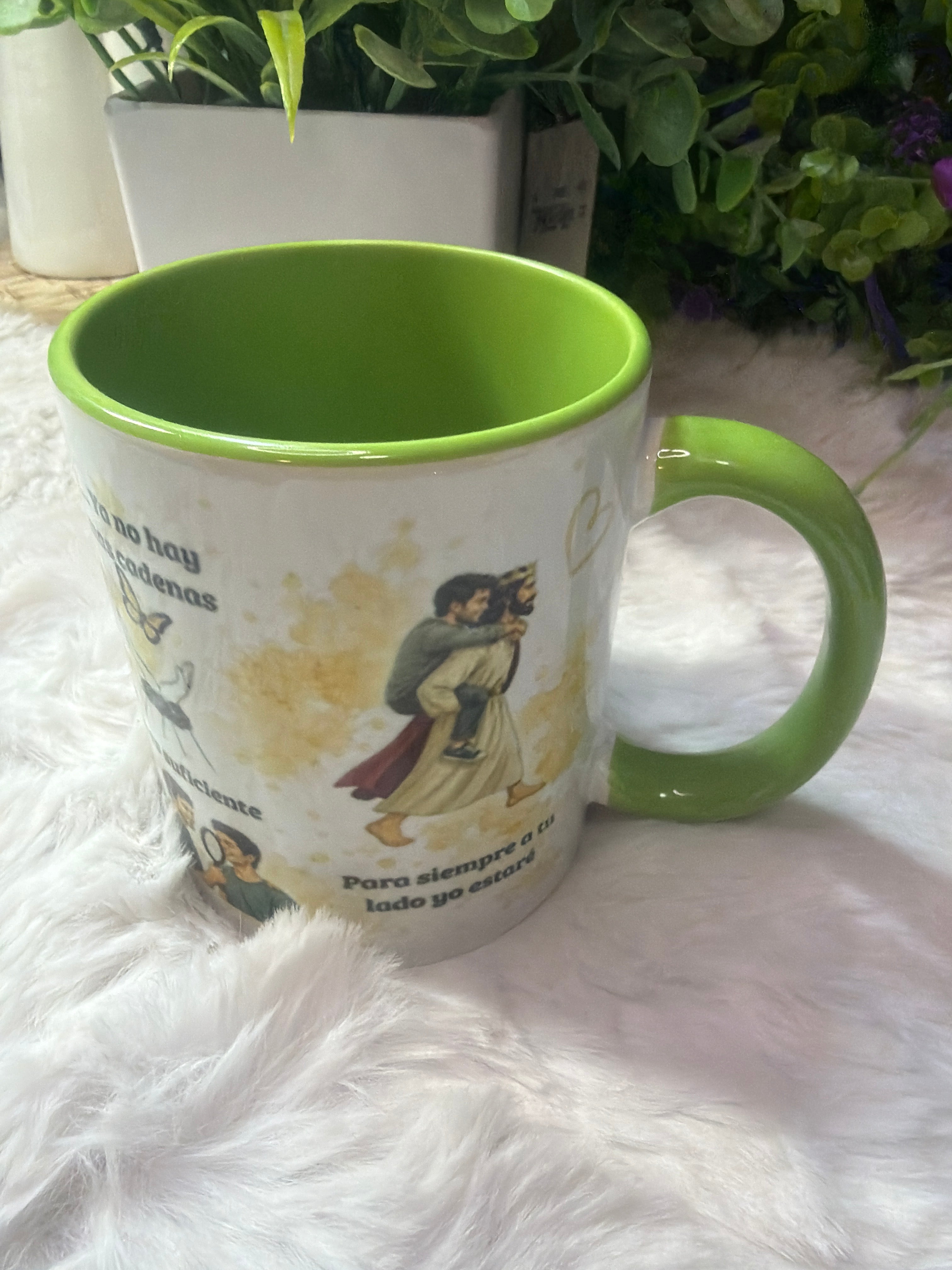 Se Fuerte hombre taza verde