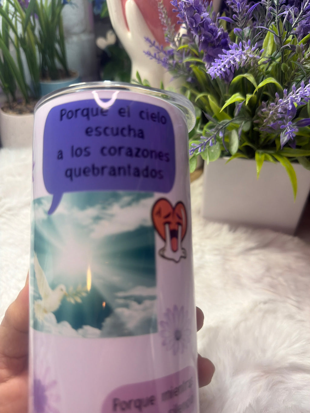 Dios Nunca llega tarde tumbler 20 oz