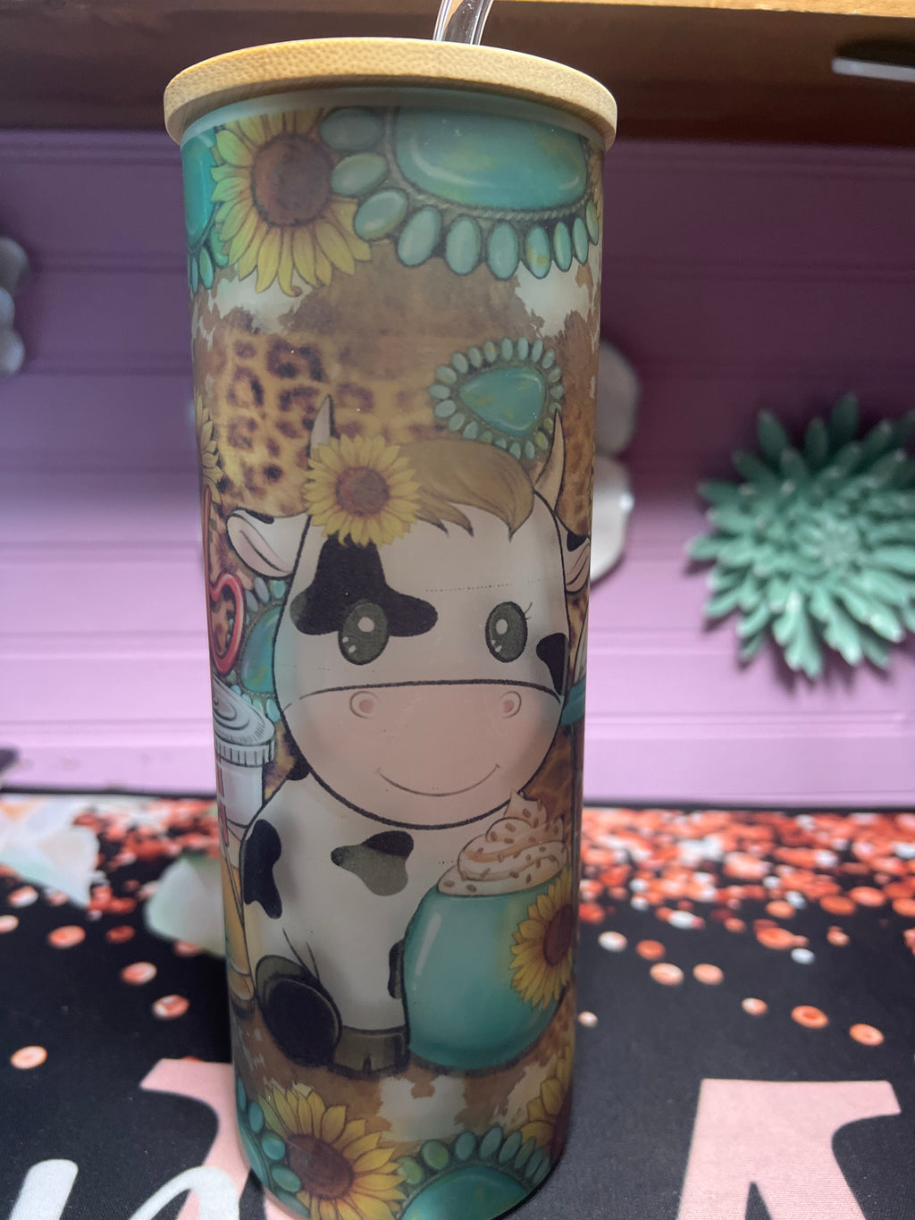 Vaquita coffe frosted glass cup 20 oz