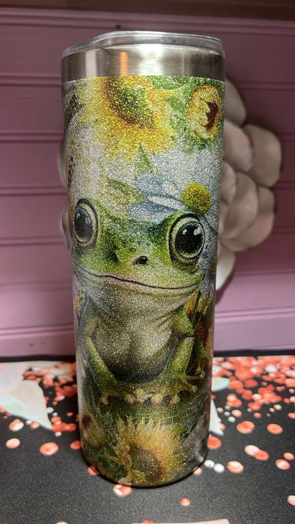 Tumbler 20oz silver with glitter