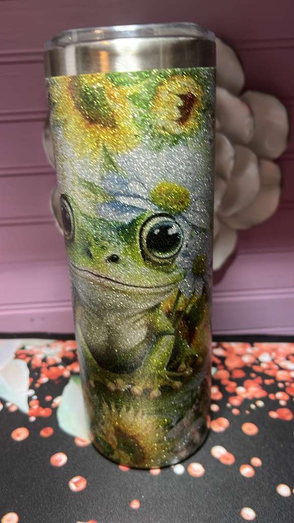 Tumbler 20oz silver with glitter