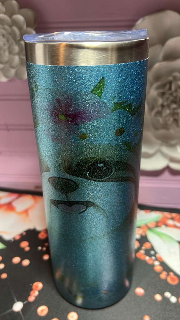 Tumbler 20 oz shitzu w/gliter